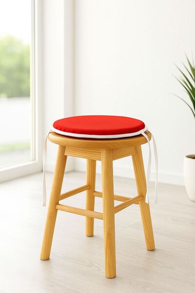 RKN Grup Tabure Sandalye Minderi 30 Q Çapında Bağcıklı 4 Adet