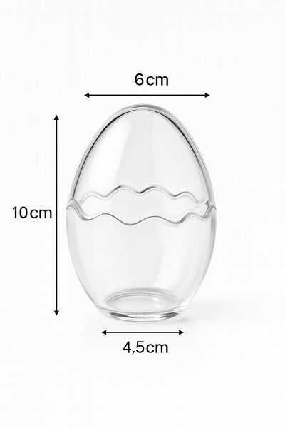 FAIR HOME Set of 2 Glass Egg Toothpick Holders