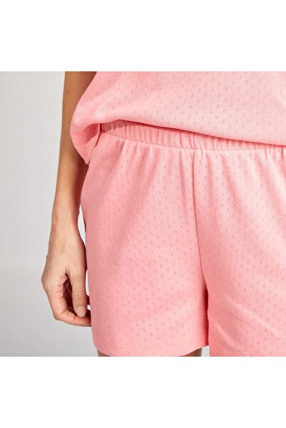 KIABI Pointelle knit shorts + T-shirt pyjama set - 2-piece set PINK