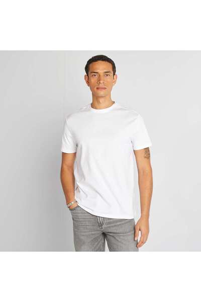 KIABI Round-neck cotton T-shirt WHITE