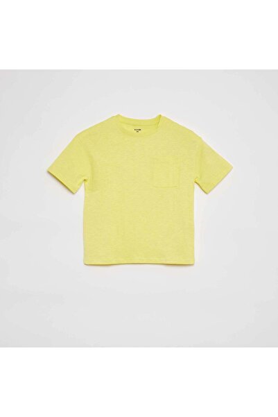 KIABI Plain T-shirt with pocket YELLOW