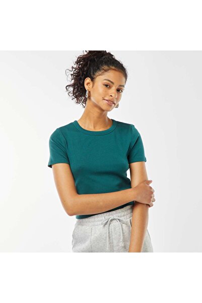 KIABI Short-sleeved cropped T-shirt BEIGE