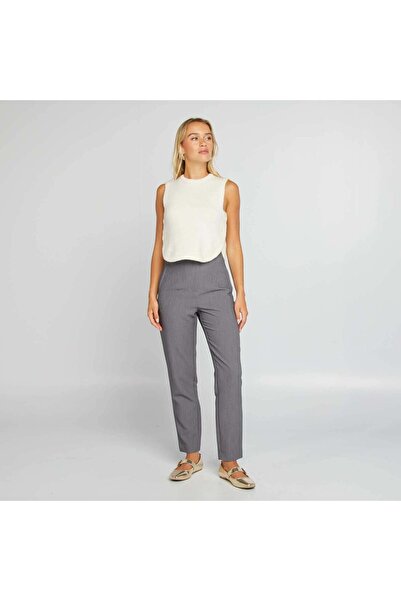 KIABI High-waisted straight-leg trousers GREY