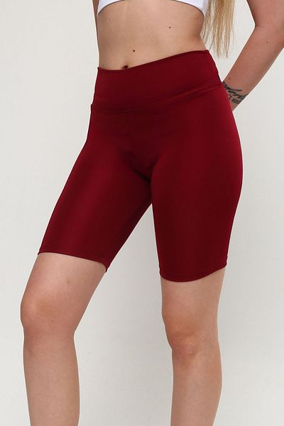 OPENDO High Waist Lifting Effect Women's Cycling Shorts Leggings with Pockets Claret Red