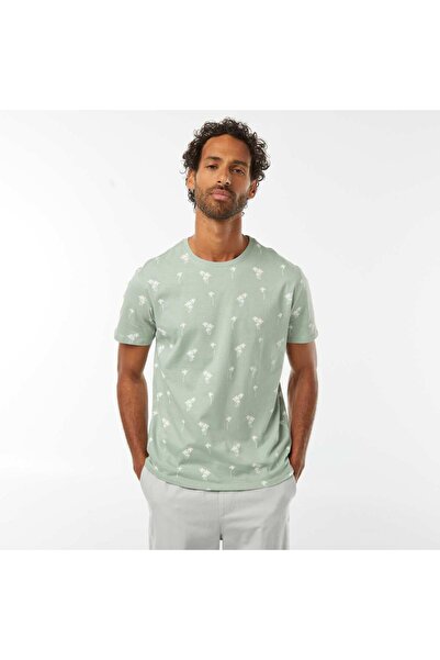 KIABI تي شيرت مطبوع بأكمام قصيرة باللون الأخضر