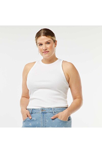 KIABI Vest top with cutaway shoulders WHITE