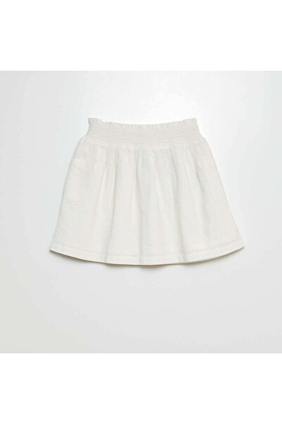 KIABI تنورة قصيرة على شكل حرف A باللون الأبيض