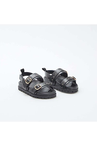 KIABI صندل بأشرطة مرصعة باللون الأسود