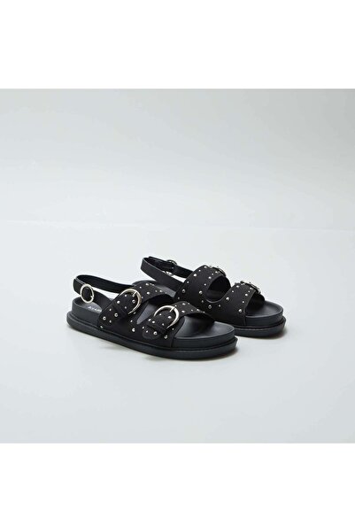 KIABI صندل بأشرطة مرصعة باللون الأسود