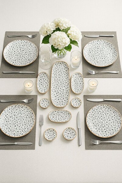 Bonna Porselen Calif Serisi 27 Parça Kahvaltı Takımı