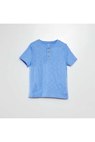 KIABI تي شيرت بأكمام قصيرة وياقة جد باللون الأزرق