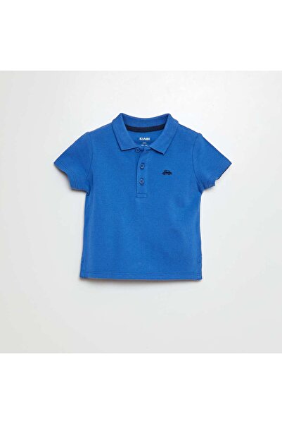 KIABI Cotton piqué polo shirt BLUE
