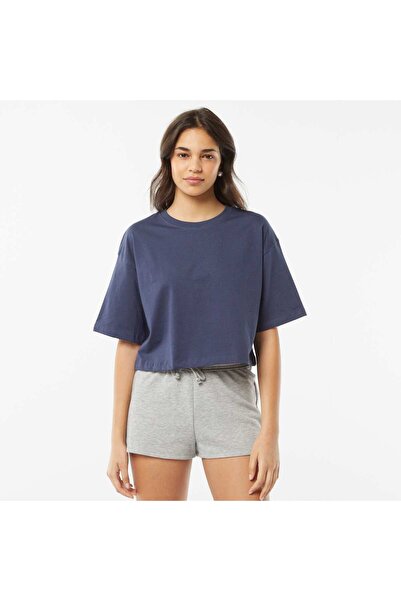 KIABI تي شيرت سادة بأكمام قصيرة باللون الأزرق