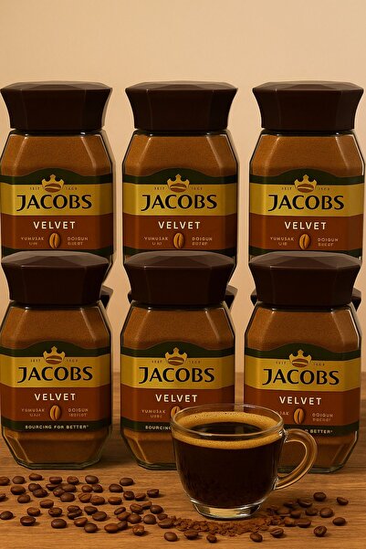 Jacobs Velvet %100 Çözünebilir Kahve 95 gr x 6 Adet