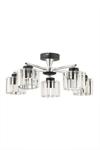 ESSLİGHT Cemre 5 Li Plafonier Chandelier (Crystal Stone) Living Room Bedroom Kitchen Young Room Office