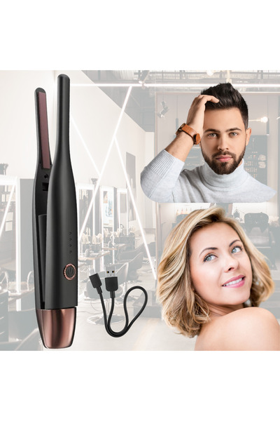 Versatyx Placa de indreptat parul si barba, Fara fir, Invelis ceramic, Temperatura variabila