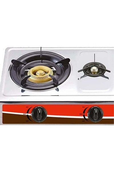 REFURA Three Gas Burner Stove | Stainless Steel | Silver | Auto Ignition 8009