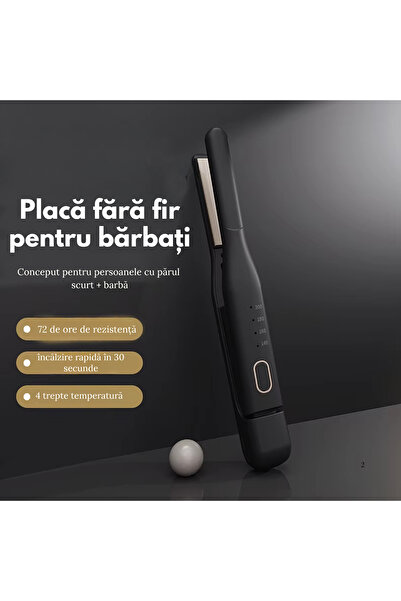 Versatyx Placa de indreptat parul si barba, Invelis Ceramic, Fara Fir, 4 Trepte caldura