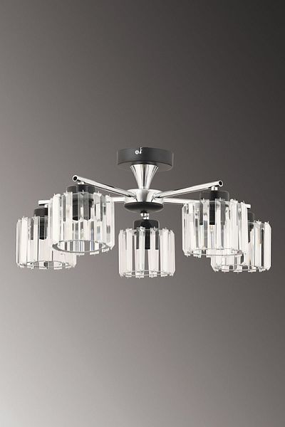 ESSLİGHT Cemre 5 Li Plafonier Chandelier (Crystal Stone) Living Room Bedroom Kitchen Young Room Office