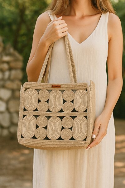 CollessiaHome VERA Premium Серія Джутова ручної роботи сумка Джутова мотузка ...