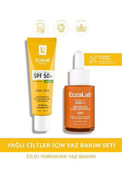 eczalab Yağlı & Akneye Eğilimli Ciltler İçin Set | Oil Control SPF50+ Güneş K...