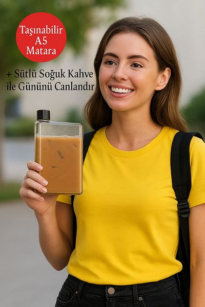 Open Home Concept Flexibottle A5 – Multi-Purpose Transparent Notebook Flask for Cold Coffee, Water, Juice, Smoothie Transport