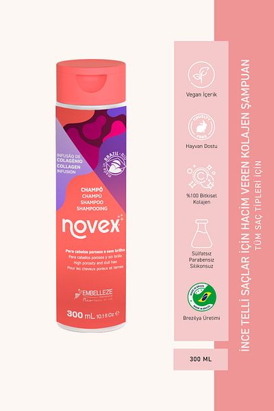 NOVEX 300ml Collagen and Volumizing Collagen Infusion Shampoo for Fine Hair
