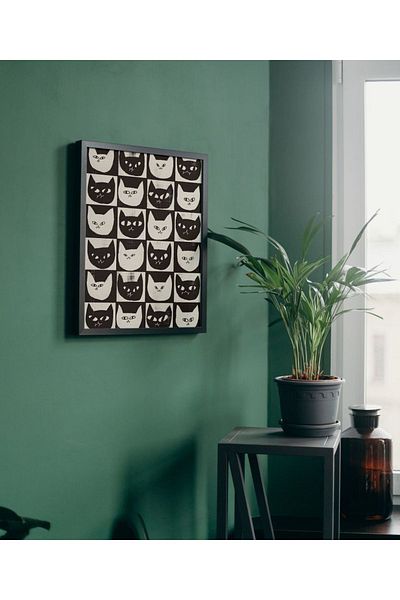 Arthopia Μαύρο Λευκό Χαριτωμένο Γάτες Pinterest Δώρο Αφίσα Πλαίσιο Καλλιτεχνική Ζωγραφική