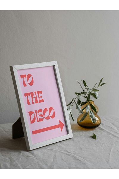 Arthopia To The Disco Girl Pink Pinterest Αφίσα με κορνίζα Υψηλής ποιότητας διακοσμητικό σχέδιο ζωγραφικής
