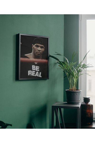 Arthopia Mike Tyson Boxing - Be Real Πίνακας υψηλής ποιότητας σχεδίου με πλαίσιο αφίσας