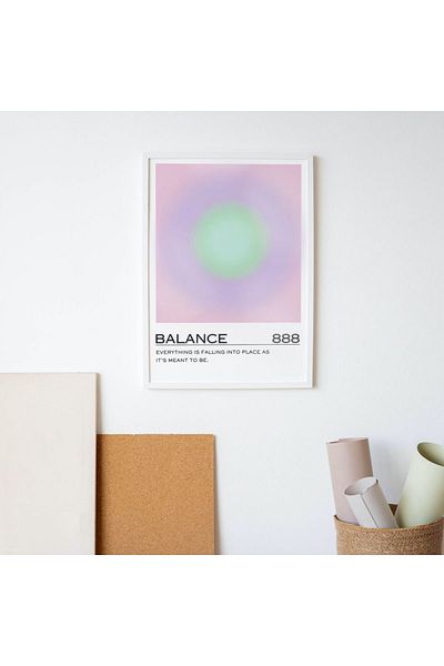 Arthopia Balance Balance 888 Angel Number Δώρο Αφίσα Πλαισιωμένη ζωγραφική καλλιτεχνικής σχεδίασης