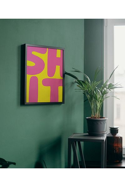 Arthopia Shit Pink Yellow PopArt Δώρο Αφίσα Κορνίζα Καλλιτεχνική Ζωγραφική