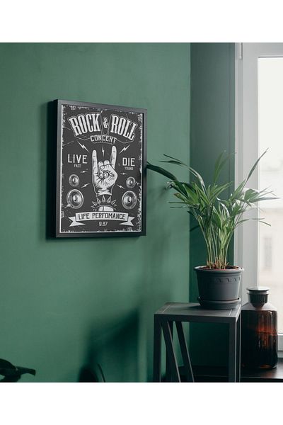 Arthopia Pinterest Rock'n Roll Διακοσμητικό Πλαίσιο Υψηλής Ποιότητας Σχεδιασμός Αφίσας