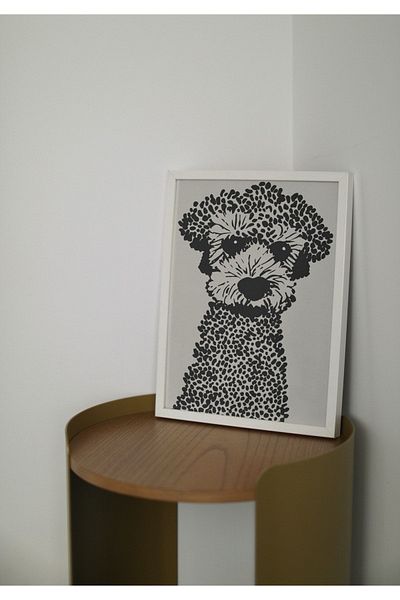 Arthopia Αφίσα με σχέδιο με κορνίζα για σκύλους Poodle