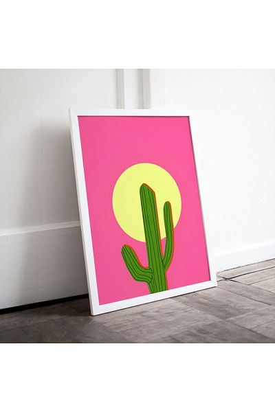 Arthopia Cactus Cactus Hot Summer Pinterest Δώρο Αφίσα Πίνακας καλλιτεχνικού σχεδιασμού με κορνίζα
