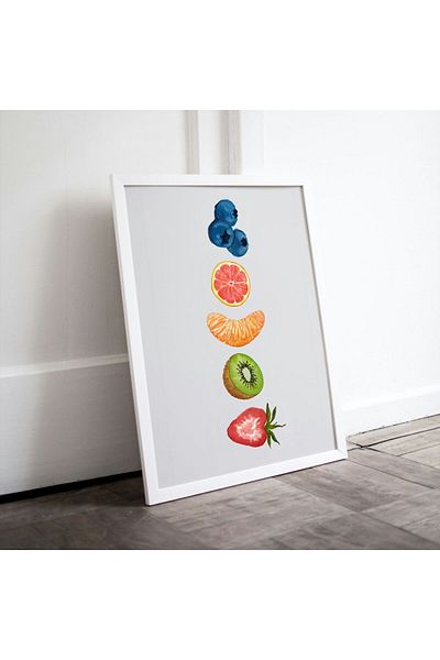 Arthopia Rainbow Fruit Summer Poster Πίνακας καλλιτεχνικού σχεδιασμού με κορνίζα