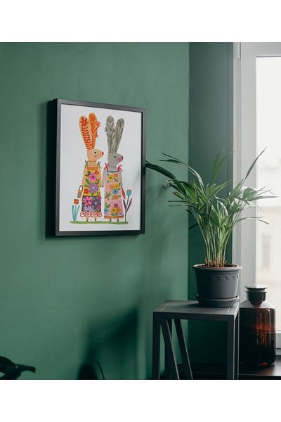 Arthopia Δύο κουνέλια Δύο κουνέλια Ethnic Pinterest Δώρο Αφίσα Πίνακας Καλλιτεχνικού Σχεδιασμού με κορνίζα