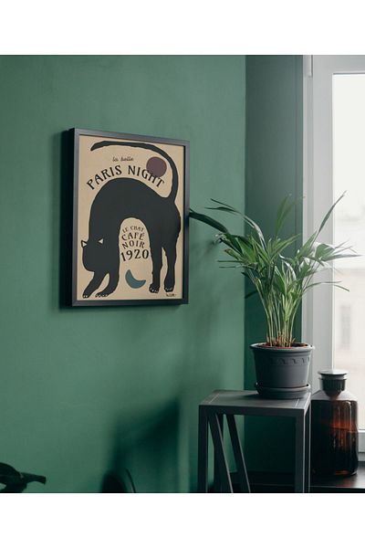 Arthopia Paris Night Cafe Noir Cat Cat Pinterest Αφίσα με κορνίζα Υψηλής ποιότητας διακοσμητικό σχέδιο ζωγραφικής