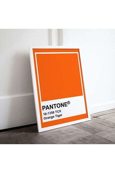 Arthopia Πορτοκαλί Tiger Pantone Pinterest Πίνακας καλλιτεχνικού σχεδιασμού με κορνίζα