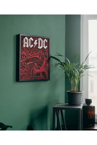 Arthopia AC/DC Rock N Roll Train Pinterest Πίνακας υψηλής ποιότητας σχεδίου με πλαίσιο αφίσας