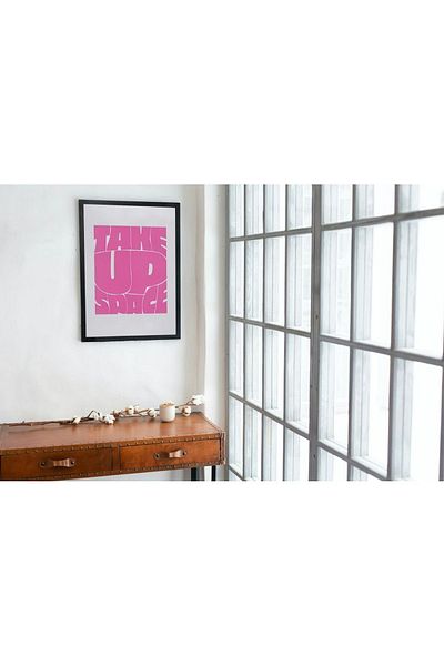 Arthopia Take Up Space Pink Motivation Pinterest Δώρο Αφίσα Πίνακας καλλιτεχνικού σχεδιασμού με κορνίζα