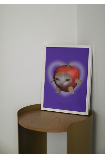 Arthopia Επιτραπέζια αφίσα Happy Happy Cat Banana Cat με σκελετό