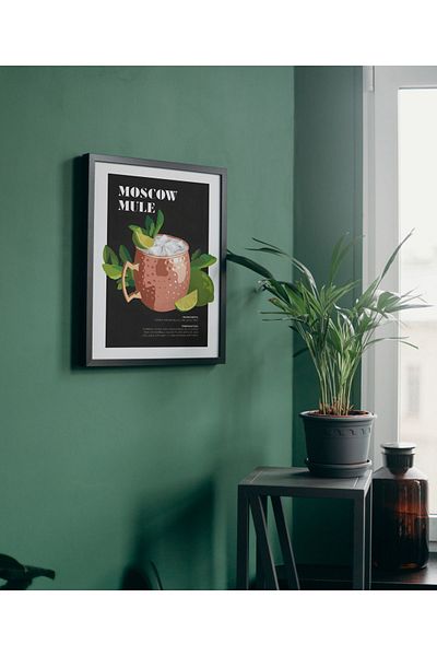 Arthopia Moscow Mule Cocktail Pinterest Διακοσμητική αφίσα με κορνίζα Υψηλής ποιότητας σχεδιασμός ζωγραφική
