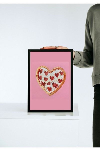 Arthopia Love Heart Pizza Heart Pinterest Πίνακας σχεδίασης υψηλής ποιότητας με κορνίζα παζλ Pizza Kitchen