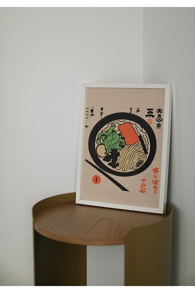 Arthopia Αφίσα σχεδίασης με πλαίσιο για κουζίνα Ramen Noodle Soup