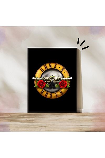 Arthopia Αφίσα με λογότυπο Guns N' Roses Pinterest Πίνακας υψηλής ποιότητας με πλαίσιο
