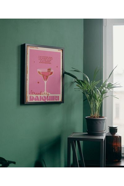 Arthopia Κοκτέιλ μούρα Ροζ Pinterest Πίνακας σχεδίασης διακόσμησης υψηλής ποιότητας με πλαίσιο αφίσας