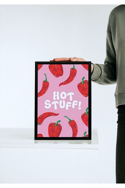 Arthopia Hot Stuff Pepper Aestethic Pinterest Αφίσα με κορνίζα Υψηλής ποιότητας διακοσμητικό σχέδιο ζωγραφικής