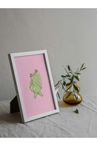 Arthopia Sweet Frog Cute Frog Pink Pinterest Πλαίσιο αφίσας Υψηλής ποιότητας ζωγραφική σχεδίου