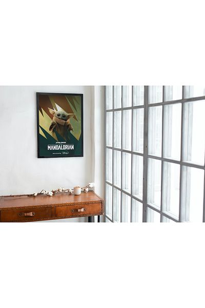 Arthopia Star Wars Mandalorian Baby Yoda 2 Vintage Διακόσμηση Υψηλής ποιότητας ζωγραφική τοίχου με κορνίζα
